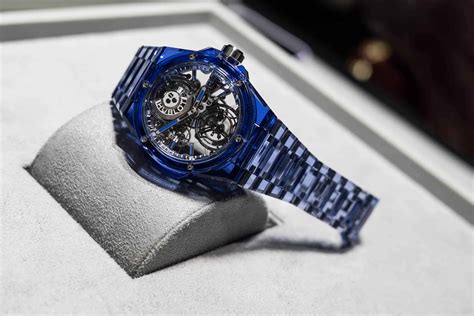 hublot blue sapphire watch.